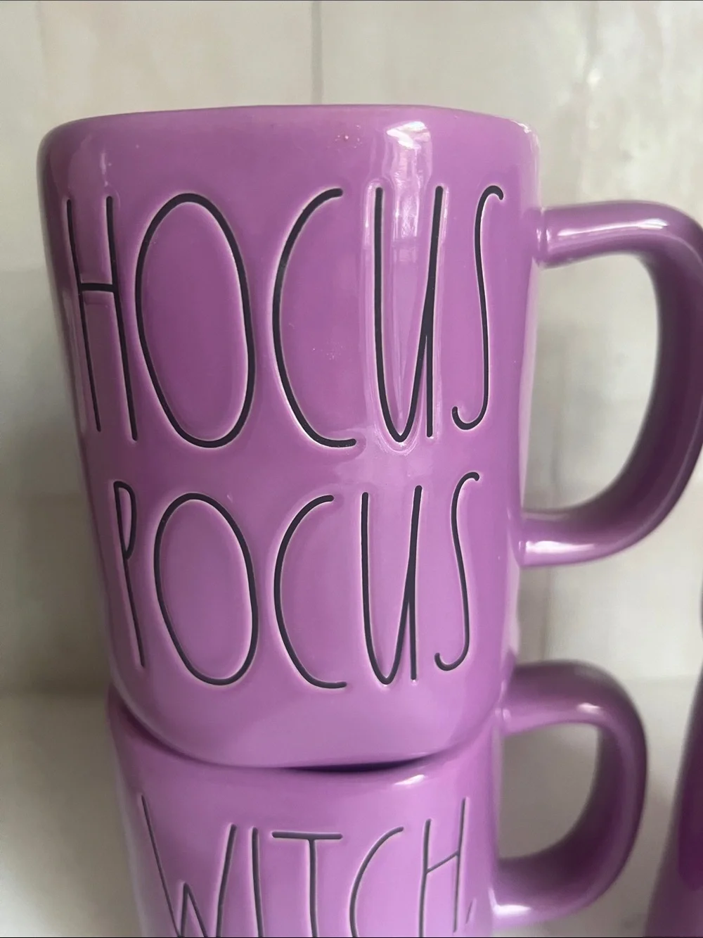 Rae Dunn Purple Halloween Witch Hocus Pocus, Magic Mug Set